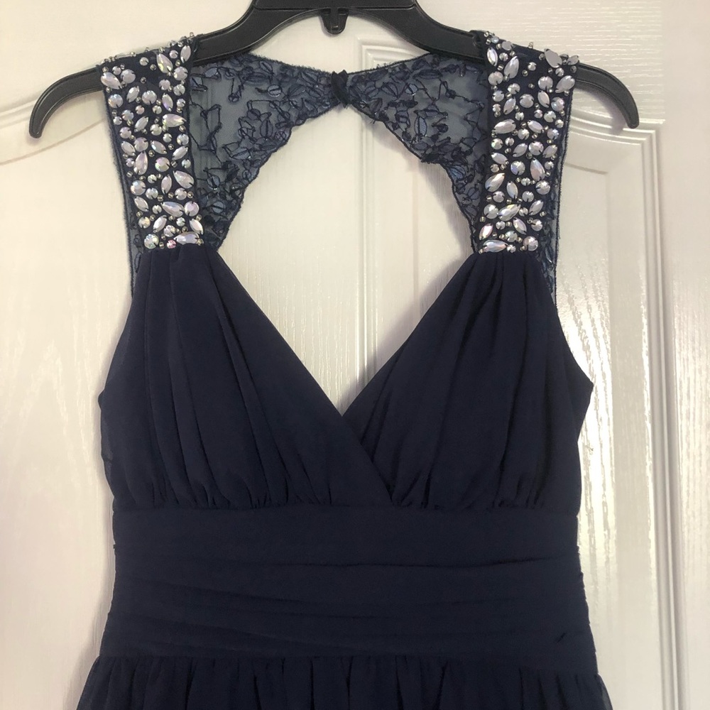 B Smart Embellished Navy Dress - Picture 2 of 5